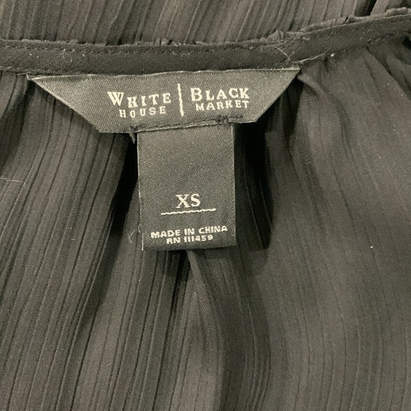 White House Black Market Embroidered Cut Out Sleeve Tie Waist Blouse Size XS - Picture 11 of 12